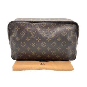 Authentic Monogram Trousse Toilette 28 Clutch Bag W/Dustbag 196-012026